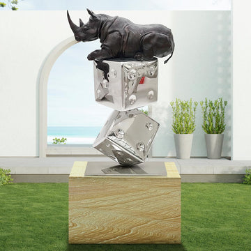Big Luck of the Rhino (Bronze Sculpture)