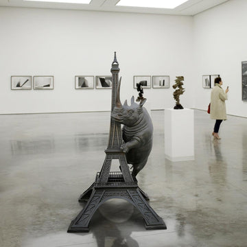 The Huge Rhino Loved the Eiffel Tower (Bronze Sculpture, Mid-Size)