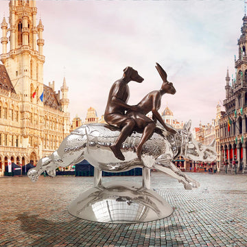 Rhino Flying High (Bronze Sculpture)