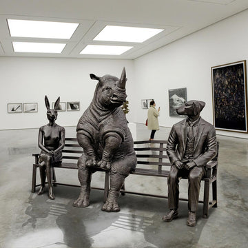 The White Rhino Bench of Friendship (Bronze Sculpture)