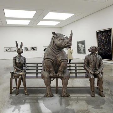 The White Rhino Bench of Friendship (Bronze Sculpture)