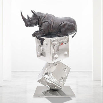 Big Luck of the Rhino (Bronze Sculpture)
