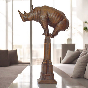 The Rhino Loved the Empire State Building (Bronze Sculpture, Small)