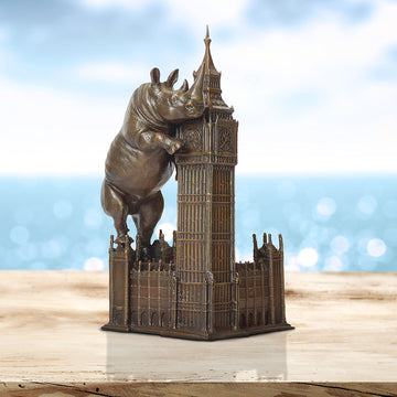 The Rhino Loved Big Ben (Bronze Sculpture, Small)