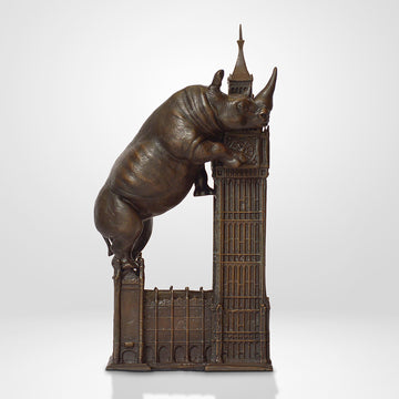 The Rhino Loved Big Ben (Bronze Sculpture, Small)