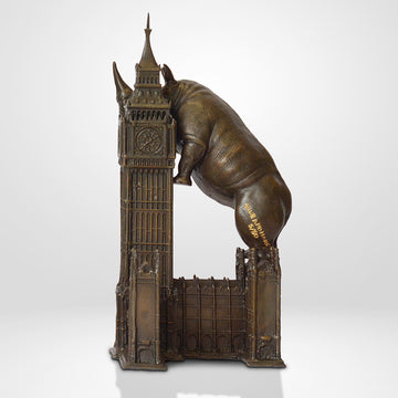 The Rhino Loved Big Ben (Bronze Sculpture, Small)