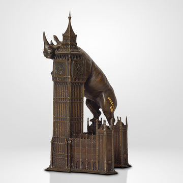 The Rhino Loved Big Ben (Bronze Sculpture, Small)