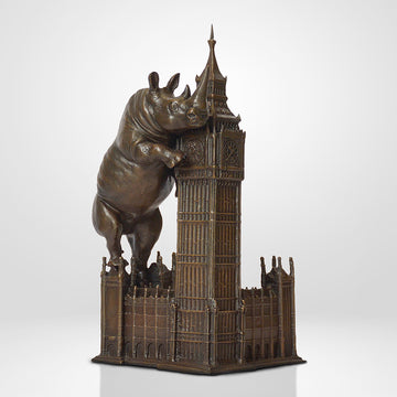 The Rhino Loved Big Ben (Bronze Sculpture, Small)