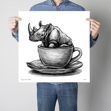 A Study for a Rhino in a Cup (Print)