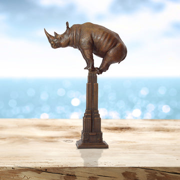 The Rhino Loved the Empire State Building (Bronze Sculpture, Small)