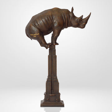 The Rhino Loved the Empire State Building (Bronze Sculpture, Small)