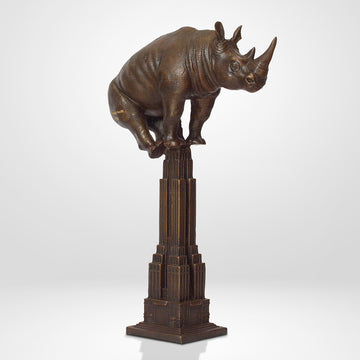The Rhino Loved the Empire State Building (Bronze Sculpture, Small)