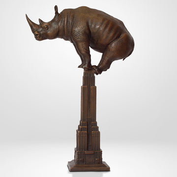 The Rhino Loved the Empire State Building (Bronze Sculpture, Small)