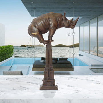 The Rhino Loved the Empire State Building (Bronze Sculpture, Small)