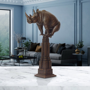 The Rhino Loved the Empire State Building (Bronze Sculpture, Small)