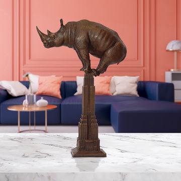 The Rhino Loved the Empire State Building (Bronze Sculpture, Small)