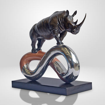 Rhino to Infinity and Beyond (Bronze Sculpture)