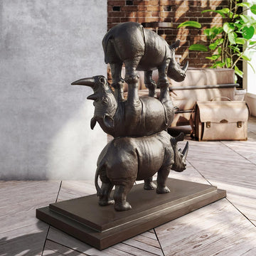 The Very Last Three on Earth (Bronze Sculpture, Mid-Size)