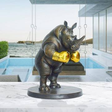 Rhino Warrior (Bronze Sculpture, Small)