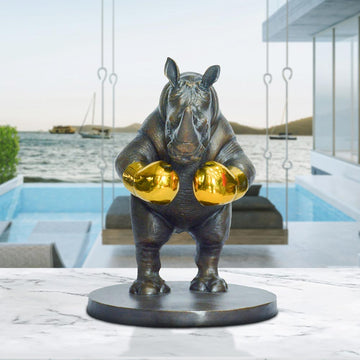 Rhino Warrior (Bronze Sculpture, Small)