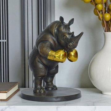 Rhino Warrior (Bronze Sculpture, Small)