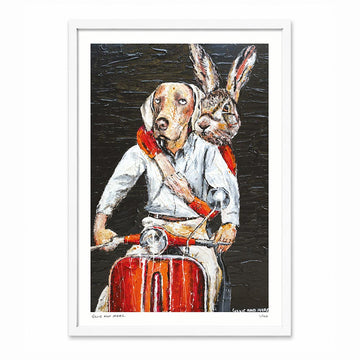 Riding Along the Via del Corso in Search of Giorgio Armani (Print)