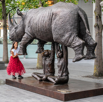Rise Up Rhino (Bronze Sculpture, Large)