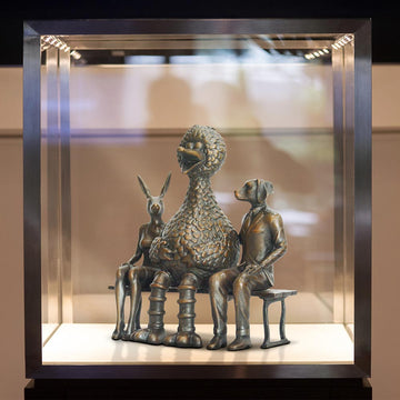 Big Bird Loves Rabbitwoman and Dogman (Bronze Sculpture, Small)
