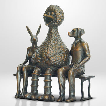 Big Bird Loves Rabbitwoman and Dogman (Bronze Sculpture, Small)