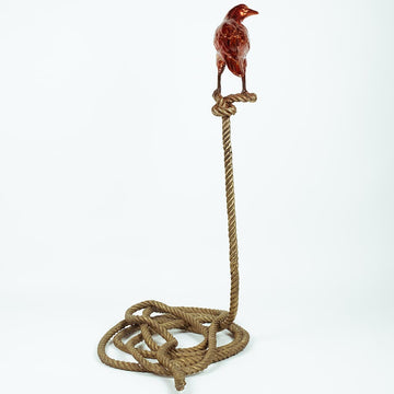 Simon, the Magpie on Short Rope (Bronze Sculpture)