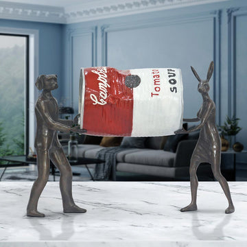 A Little Tomato Soup Clean Up (Bronze Sculpture)