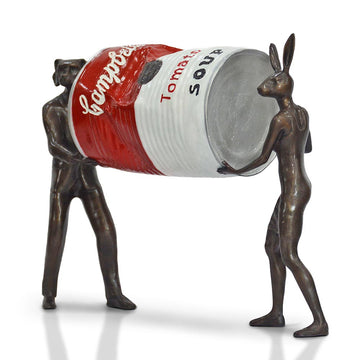 A Little Tomato Soup Clean Up (Bronze Sculpture)