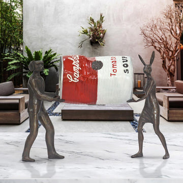 A Little Tomato Soup Clean Up (Bronze Sculpture)