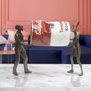 A Little Tomato Soup Clean Up (Bronze Sculpture)