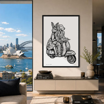 Rabbitwoman and Dogman Break the Speed Limit (Print)