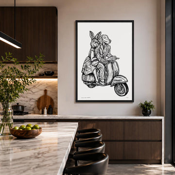Rabbitwoman and Dogman Break the Speed Limit (Print)