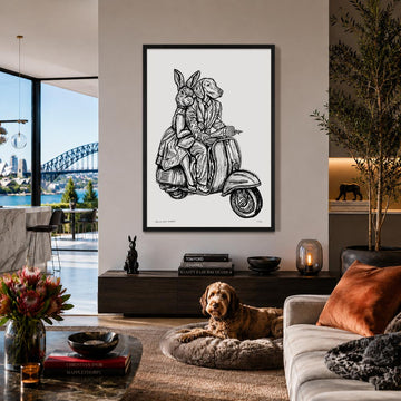 Rabbitwoman and Dogman Break the Speed Limit (Print)