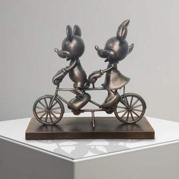Mickey and Minnie Take Love for a Spin (Resin Sculpture)