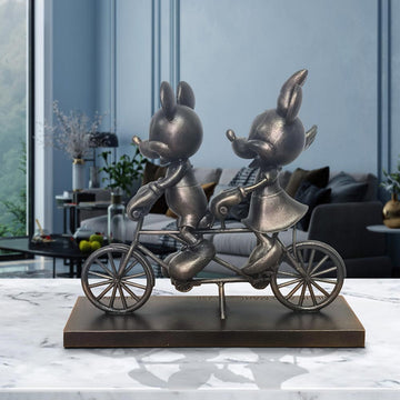 Mickey and Minnie Take Love for a Spin (Resin Sculpture)