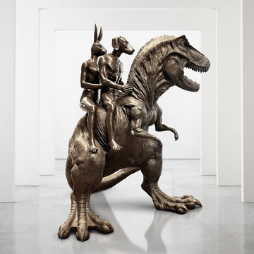 The Huge T-Rex Riders (Bronze Sculpture)
