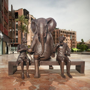 The Teatime Bench (Bronze Sculpture)