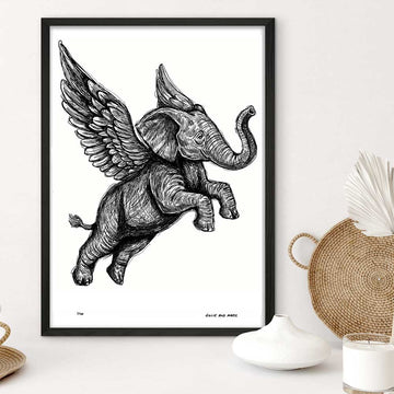 The Elephant Was Flying Very High (Giclee Canvas Print)