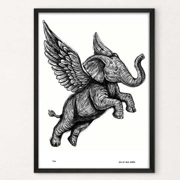 The Elephant Was Flying Very High (Giclee Canvas Print)