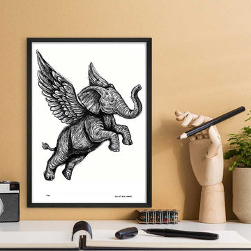 The Elephant Was Flying Very High (Giclee Canvas Print)