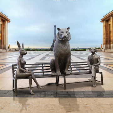 The Bengal Tiger Bench of Friendship (Bronze Sculpture)