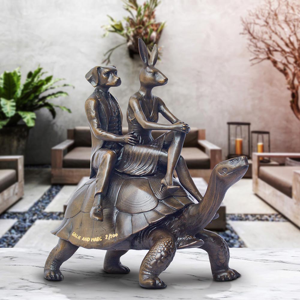 The Tortoise Riders (Bronze Sculpture, Small) – Gillie and Marc®