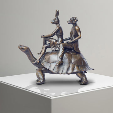 The Tortoise Riders (Bronze Sculpture, Small)