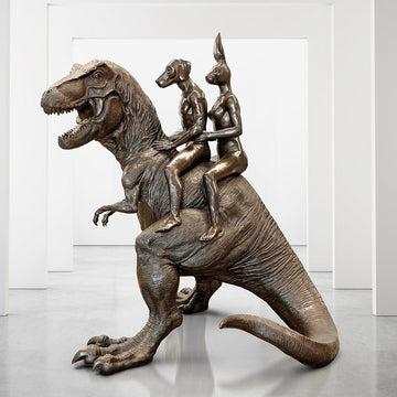 The Huge T-Rex Riders (Bronze Sculpture)
