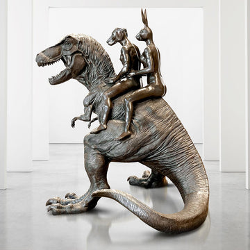 The Huge T-Rex Riders (Bronze Sculpture)
