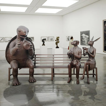 The Turtle Bench of Friendship (Bronze Sculpture)